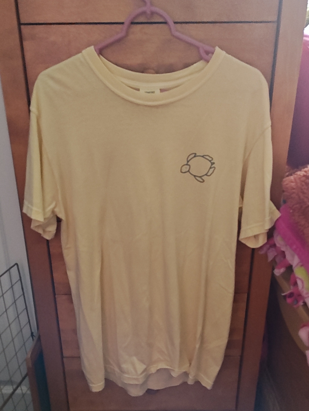 Yellow Short-Sleeve Women's Tee with Turtle Graphic